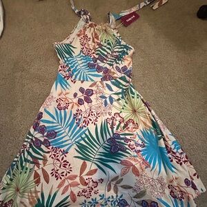 Floral Kids Dress in Blue and Green